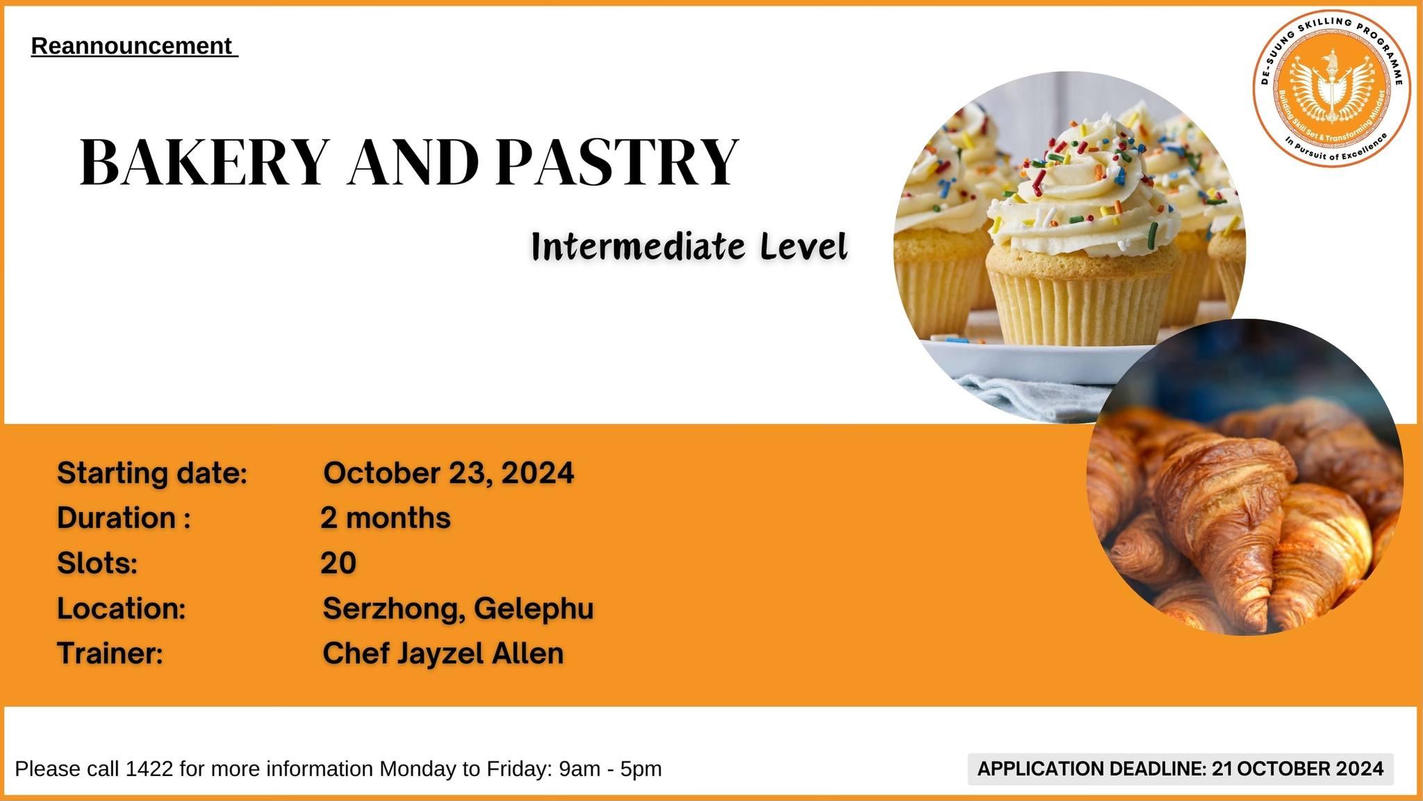 Re-Announcement Bakery and Pastry 