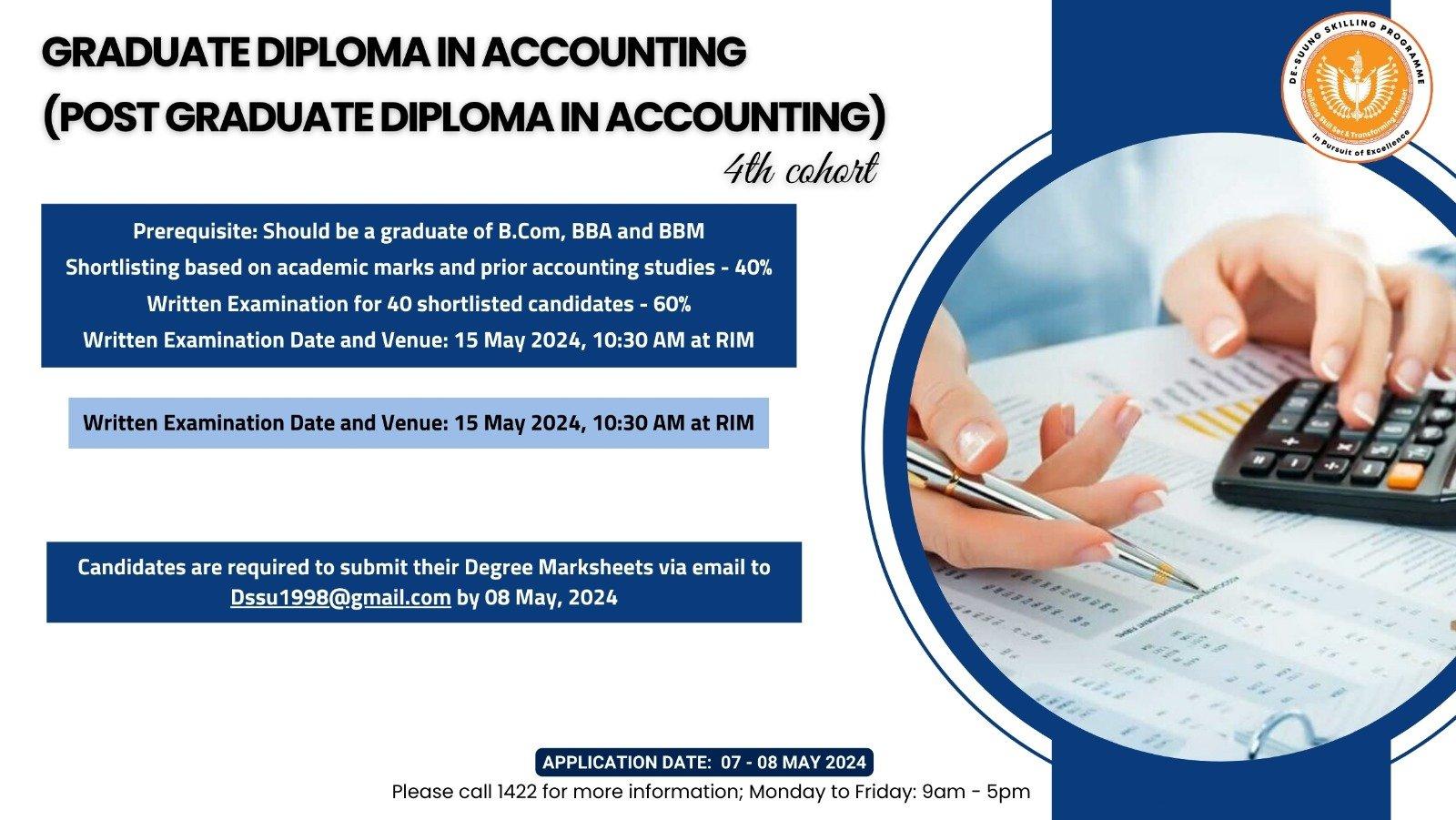 Re-Announcement for Graduate Diploma in Accounting