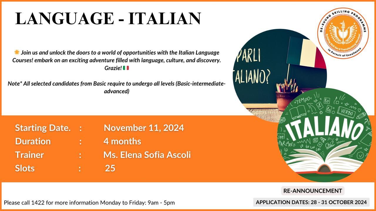 Re-announcement-Language-Italian